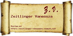Zeitlinger Vanessza névjegykártya